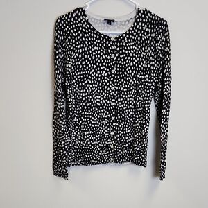 Talbots Black and White Button Down Shirt